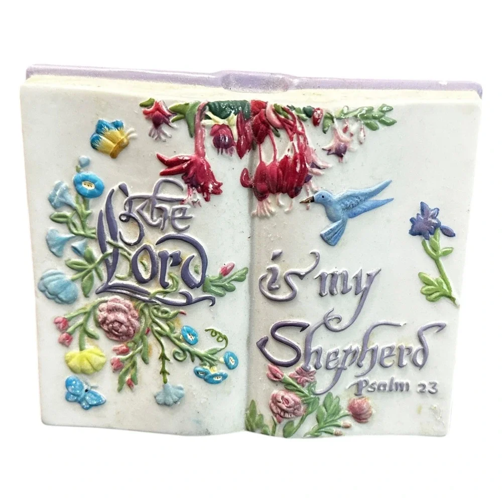 Bible Tabletop Lamp Lady Jayne The Lord is My Shepherd Psalm Table Light 2003‎